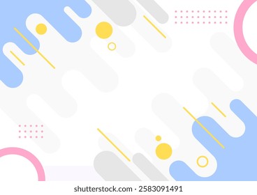 Abstract geometric pastel color shapes background in flat design style.
