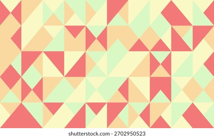 Padrão de triângulo de pastel geométrico abstrato.  Ideal para fundos, design de site, impressões têxteis e marca moderna.  Cores suaves criam um humor calmante e brincalhão.