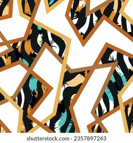 Abstract geometric patchwork pattern. Vector Illustration