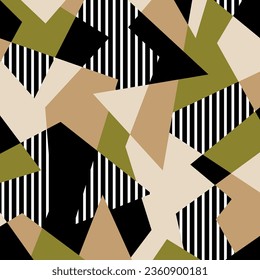 Abstract geometric patchwork pattern. Vector Illustration