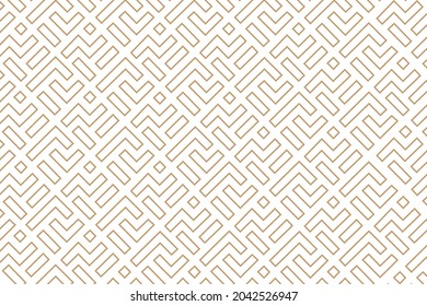 Abstract geometric patern with squares. A seamless vector background. White and golden texture. Graphic modern pattern