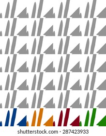 Abstract geometric pattern in 5 colors. Artistic background. Repeatable.