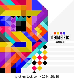abstract geometric pattern advertising banner and poster, vector with colorful touch style, can be used according to your needs