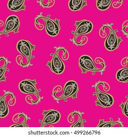 Abstract geometric pattern. Arabic ornament. Floral Oriental Background. Ornamental Indian Fabric  Motive