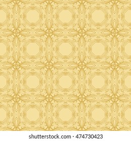 abstract geometric pattern of arbitrary elements. Seamless vector illustration. for the design, printing, presentation, wallpaper. Golden color