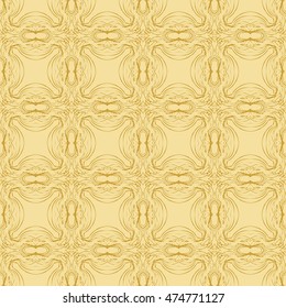 abstract geometric pattern of arbitrary elements. Seamless vector illustration. for the design, printing, presentation, wallpaper. Golden color