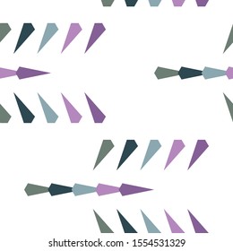 Abstract geometric pattern arranged in line close-up.