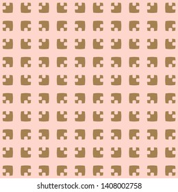 Abstract geometric pattern with arrow shapes in gold and blush colors. Seamless vector texture print.