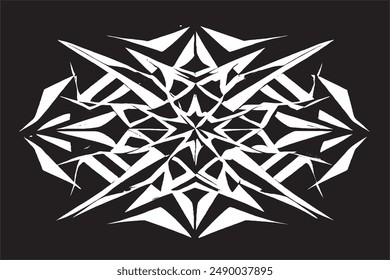 Abstract Geometric Pattern Artistic Vector Illustration in Black and White