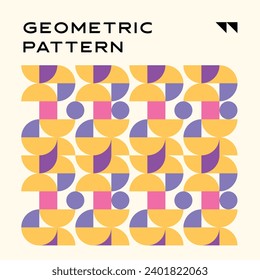 Abstract Geometric Pattern Artwork. Retro colors and white background.