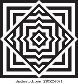 Abstract geometric pattern background with black and white diamond and square shapes