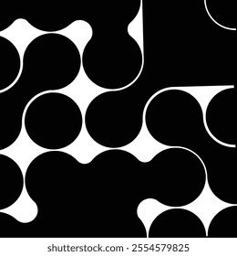Abstract geometric pattern background, black bauhaus design vector