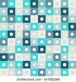 Abstract Geometric Pattern Background With Blue Squares And Light Circles
