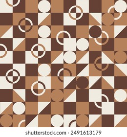 Abstract geometric pattern background in brown theme trendy style. 3D effect Colorful modern pattern. Abstract vector graphics design of basic geometrical elements. 