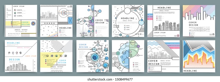 Abstract geometric pattern background for business brochure cover design