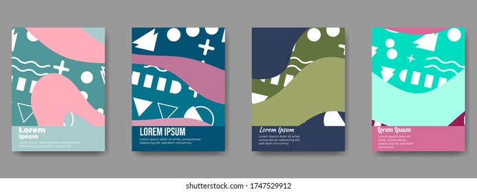 Abstract geometric pattern background for business brochure cover design. Vector flyer template layout design. For business brochure, poster, annual report, leaflet, magazine or book cover.