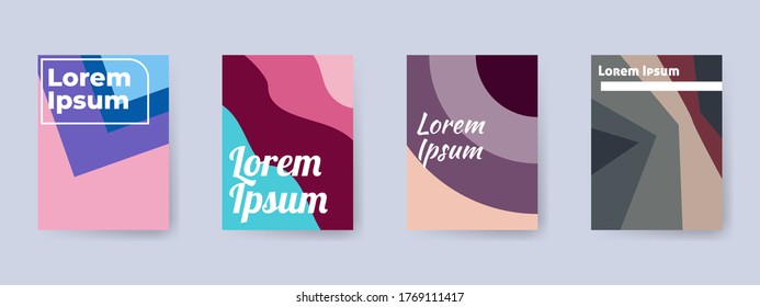 Abstrakter geometrischer Musterhintergrund für das Design der Broschüre. Business-Präsentation Vektorgrafik A4 vertikale Orientierung Vorderseite Mock-up Set. 