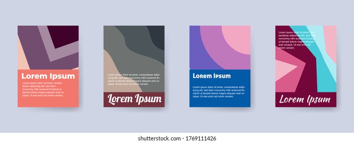 Abstract geometric pattern background for business brochure cover design. Business presentation vector A4 vertical orientation front page mock up set. 