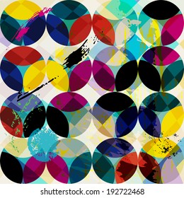 abstract geometric pattern background, with circle/oval, strokes and splashes