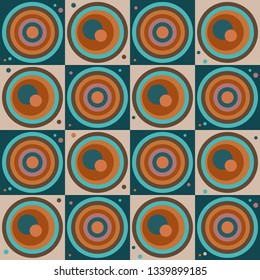 Abstract Geometric Pattern Background With Colorful Squares And Circles