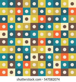 Abstract Geometric Pattern Background With Colorful Squares And Light Circles