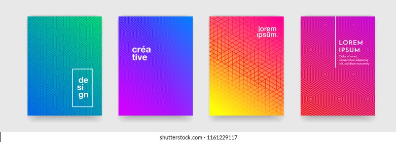 Abstract geometric pattern background and line texture for business brochure cover design  Gradient Pink  orange  purple  blue   green vector banner poster template