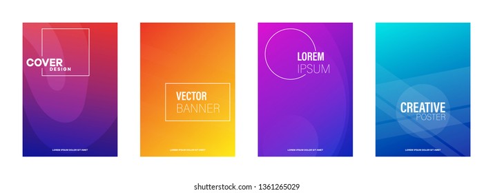 Abstract geometric pattern background with line texture for business brochure cover design. Gradient Pink, orange, purple, blue and green vector banner poster template
