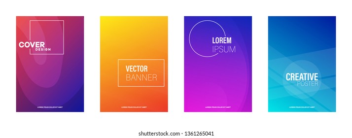 Abstract geometric pattern background with line texture for business brochure cover design. Gradient Pink, orange, purple, blue and green vector banner poster template