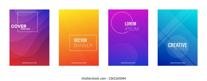 Abstract geometric pattern background with line texture for business brochure cover design. Gradient Pink, orange, purple, blue and green vector banner poster template
