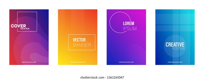 Abstract geometric pattern background with line texture for business brochure cover design. Gradient Pink, orange, purple, blue and green vector banner poster template