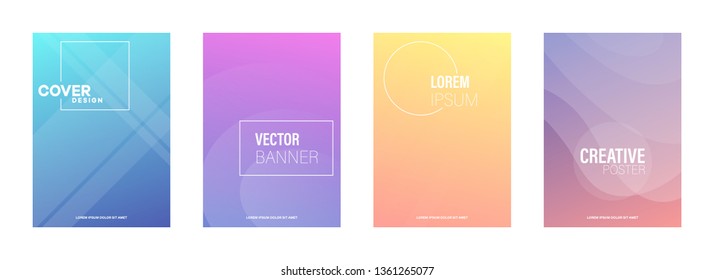 Abstract geometric pattern background with line texture for business brochure cover design. Gradient Pink, orange, purple, blue and green vector banner poster template