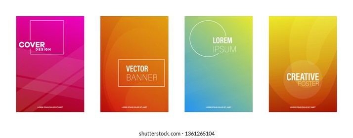 Abstract geometric pattern background with line texture for business brochure cover design. Gradient Pink, orange, purple, blue and green vector banner poster template