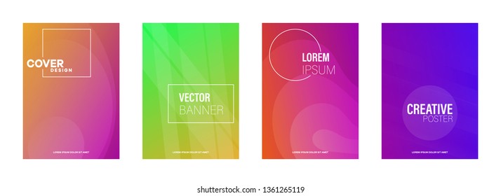 Abstract geometric pattern background with line texture for business brochure cover design. Gradient Pink, orange, purple, blue and green vector banner poster template