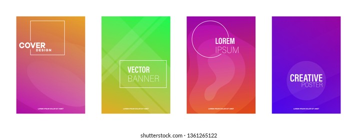 Abstract geometric pattern background with line texture for business brochure cover design. Gradient Pink, orange, purple, blue and green vector banner poster template