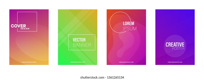 Abstract geometric pattern background with line texture for business brochure cover design. Gradient Pink, orange, purple, blue and green vector banner poster template