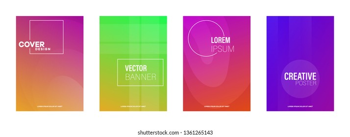 Abstract geometric pattern background with line texture for business brochure cover design. Gradient Pink, orange, purple, blue and green vector banner poster template