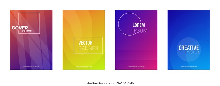 Abstract geometric pattern background with line texture for business brochure cover design. Gradient Pink, orange, purple, blue and green vector banner poster template
