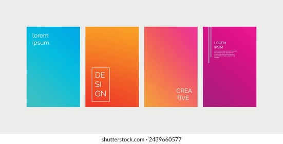 Abstract geometric pattern background with line texture for business brochure cover design. Gradient Pink, orange, purple, blue and green vector banner poster template