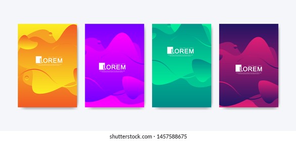 Abstract geometric pattern background with lines texture. Modern colorful abstract gradient pattern background for poster cover design web brochure leaflet flyer banner. Wave shapes bright gradient.