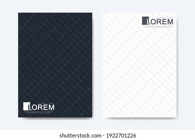Abstract geometric pattern background with lines halftone dots cover page layouts design texture. Modern colorful abstract gradient pattern background. Wave shapes halftone dots texture