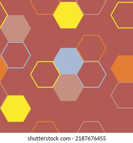 Abstract geometric pattern background made chaotic hexagonal surface polygons   Modern hexagon tile abstract background