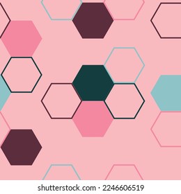 Abstract geometric pattern or background made of chaotic hexagonal surface polygons. Urban hexagon snakeskin.