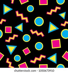 Abstract Geometric Pattern Background. Memphis 80-90s Retro Vintage Design Style. Vector