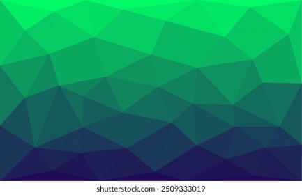 Abstract geometric pattern background. Modern flat polygon shapes with dark blue and green gradient texture