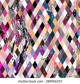 abstract geometric pattern background, with paint strokes, splashes and triangles/rhombus