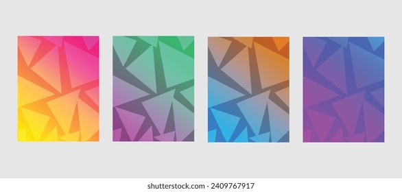 Abstract geometric pattern background with polygonal texture for business brochure cover design vector illustration of banner poster template set.