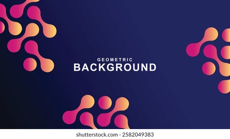 Abstract geometric pattern background for poster cover design. Color gradient banner template. Modern and minimalist vector waveform
