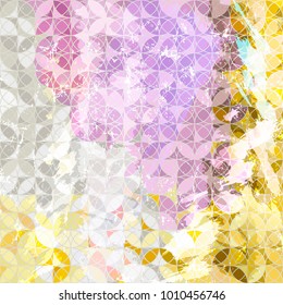 abstract geometric pattern background, retro/vintage style, with circles, strokes and splashesl