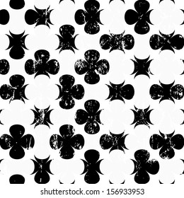 abstract geometric pattern background, retro/vintage style, black and white, grungy