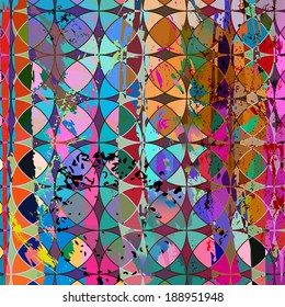 abstract geometric pattern background, retro/vintage style, with circle